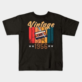 64th Birthday 64 Years Old 64th Vintage Retro cassette Mixtape Music Cassette 1956 Birthday Kids T-Shirt